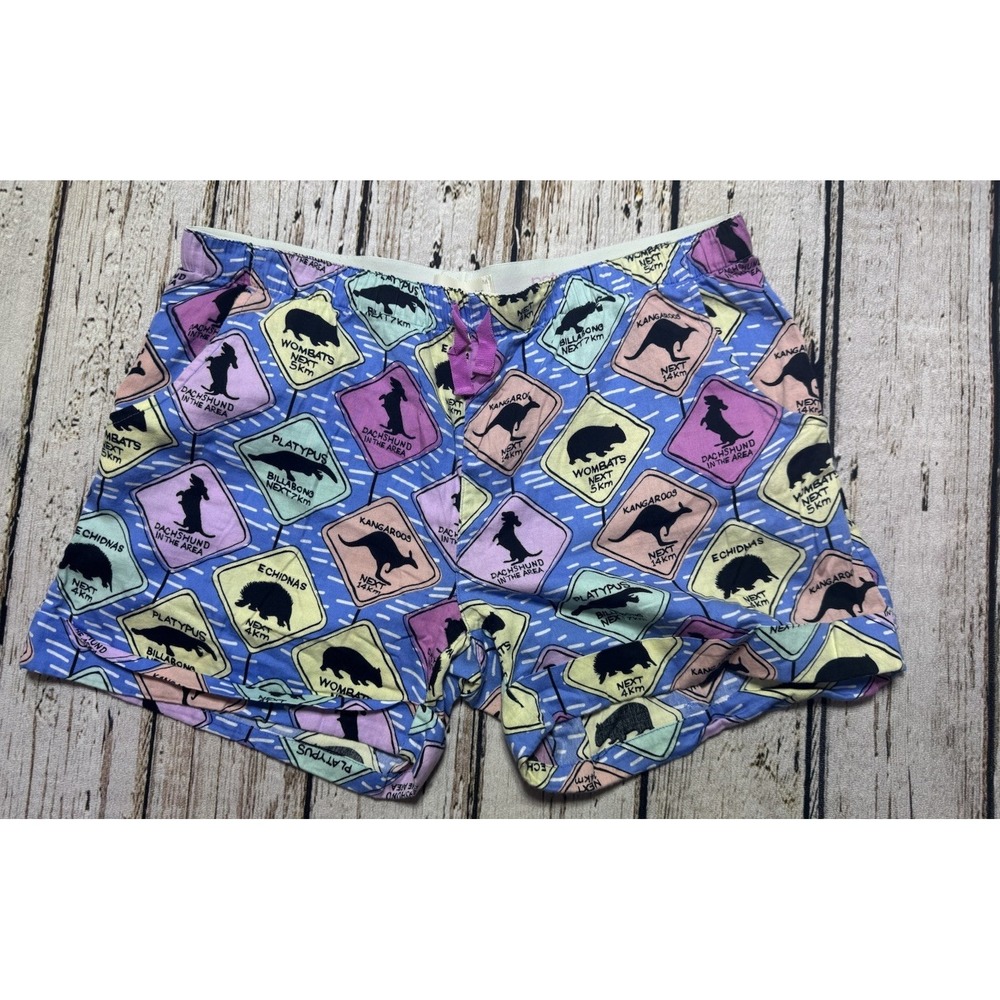 Peter Alexander Australia Animals Pajama Shorts Womens L? Novelty Sleep Lounge